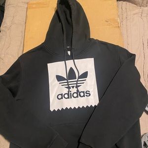 Adidas Blackbird Men's Solid BB Trefoil Hoodie Black White Heavyweight Sz. M